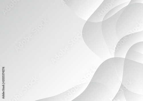 Modern Abstract White and Gray Wavy Background with Subtle Grain