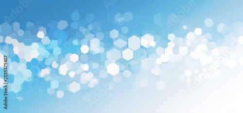 Abstract Blue Hexagon Geometric Pattern with Gradient Background for Modern Technology and Science Design