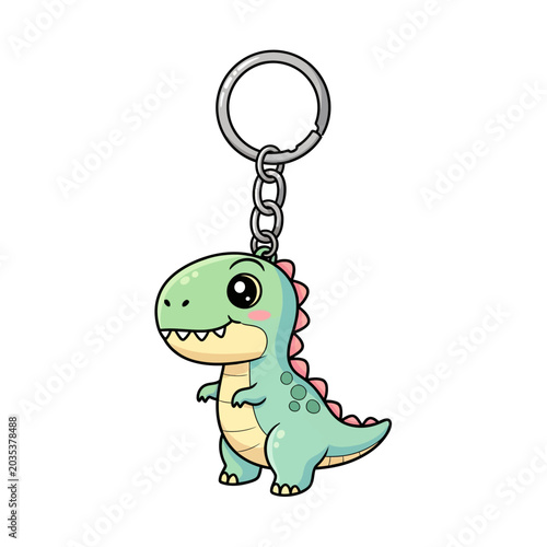 Adorable cartoon dinosaur keychain charm, perfect for adding a playful touch to your accessories and bags