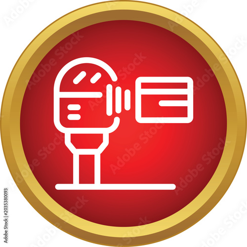 Slika na platnu Icon representing a parking meter accepting a contactless card payment for a tra