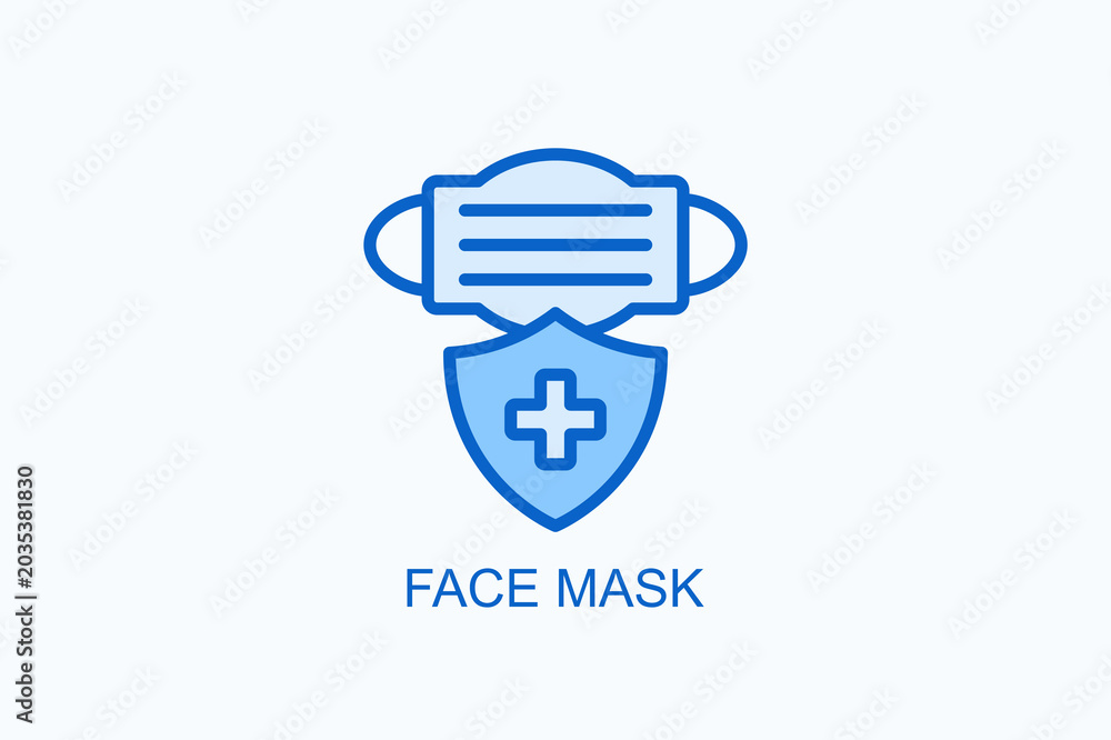 Fototapeta premium Face Mask Icon Or Logo Isolated Vector Illustration