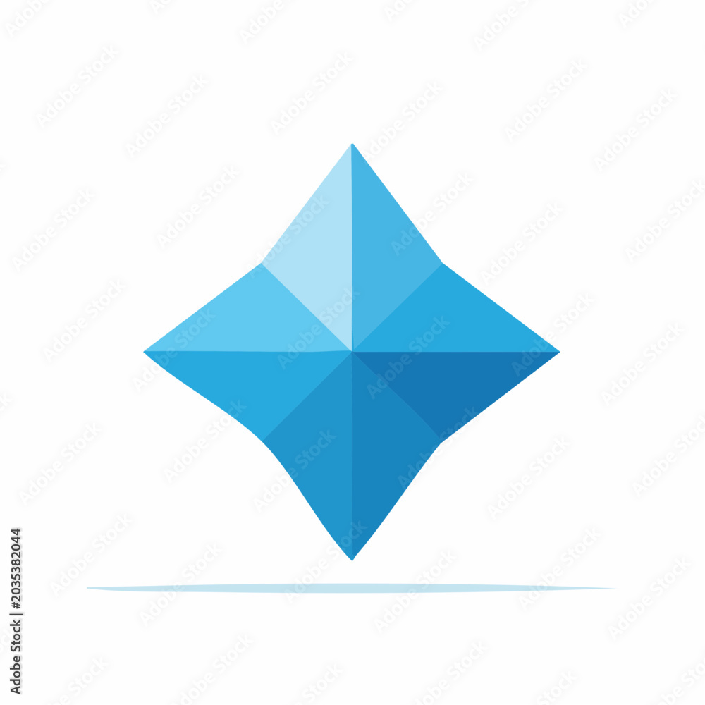 Fototapeta premium Abstract Blue Geometric Star Shape