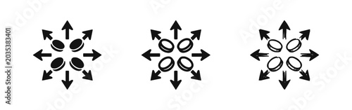 Photos Money Spending and Financial Distribution Icons Set