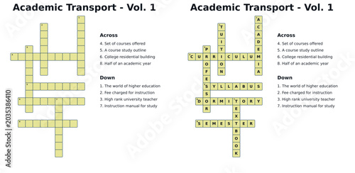 Academic Crossword Puzzle with Educational Themes  