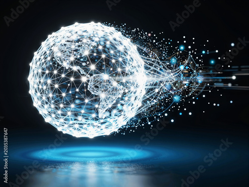 Global Digital Network Technology Earth
