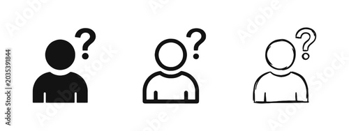Принти на полотні Person with Question Mark Help Support Icon Set