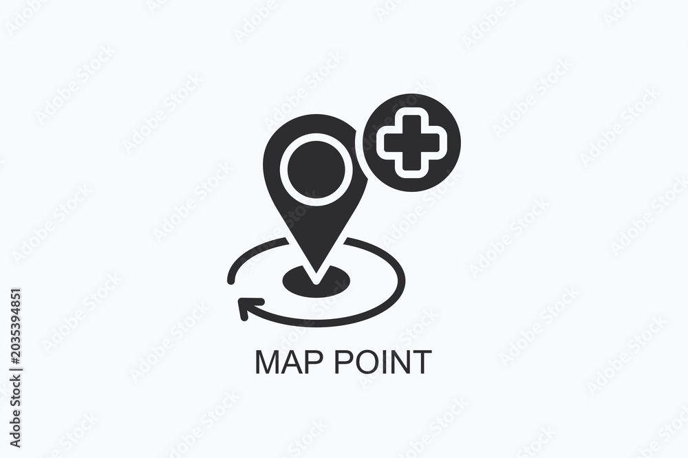 Obraz premium Map Point Icon Or Logo Isolated Vector Illustration
