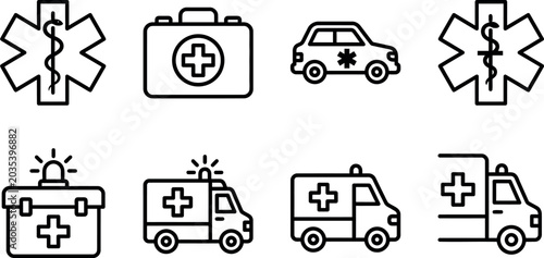 Medical Emergency Icons Vector Set