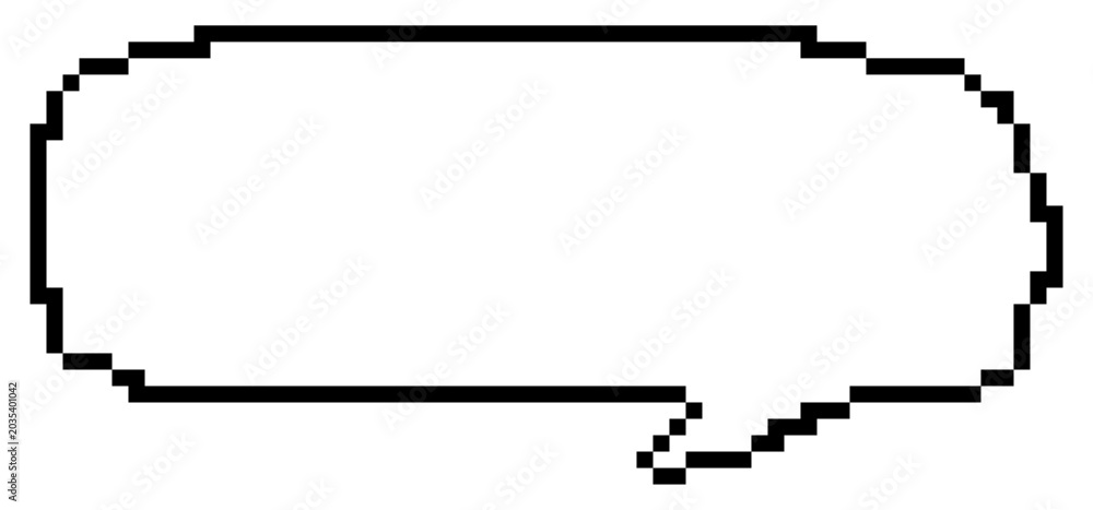 Obraz premium Empty pixelated speech bubble. Chat speech or dialogue icon. Vector illustration 