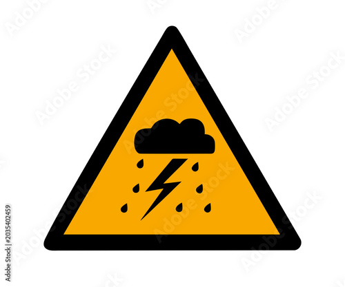 Foto ISO 7010 W084 Thunderstorm sign illustration on transparent background