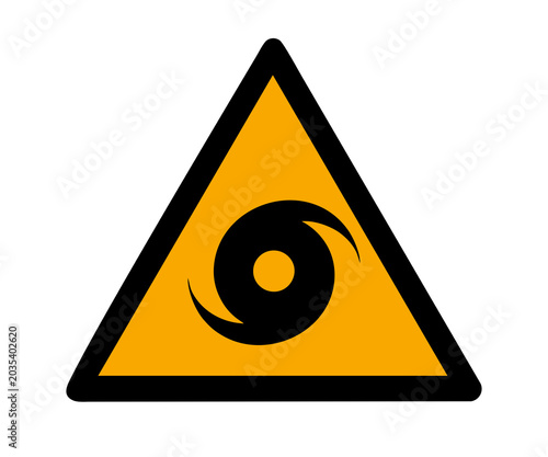 Canvas Print W085 ISO 7010 Typhoon/hurricane/cyclone zone sign illustration on transparent background