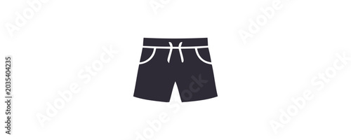 Photos Silhouette of black athletic shorts with white drawstring and trim