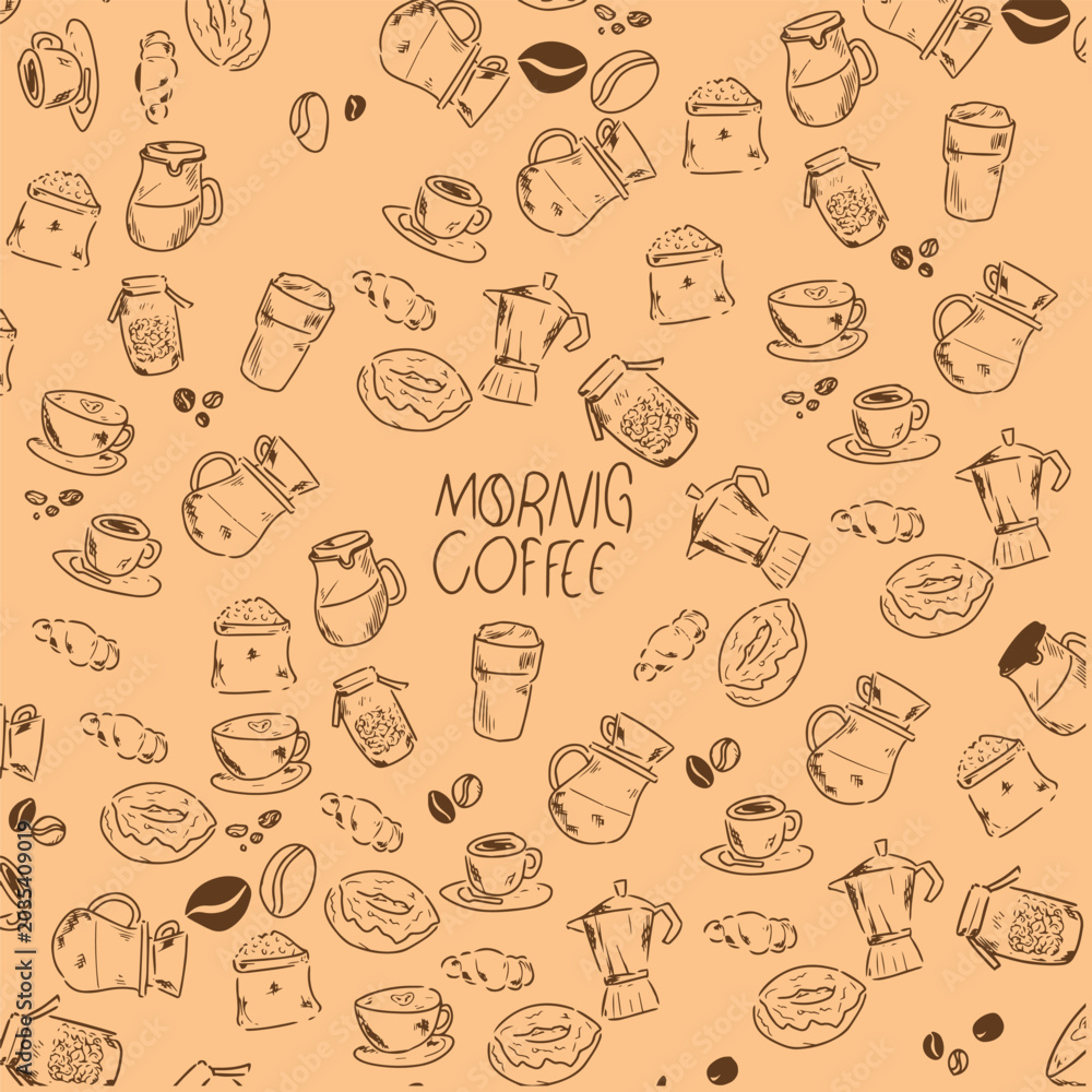 Fototapeta premium Morning Coffee Pattern