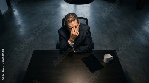 Man Sitting with Head in Hands at Table  Reclaiming Balance