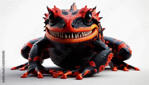 An AI generated frog on white background