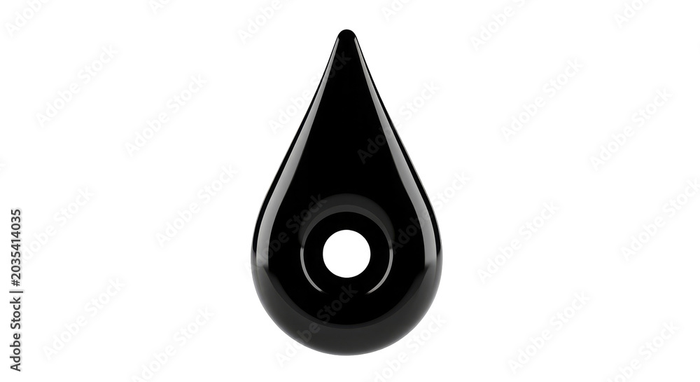 Fototapeta premium Glossy black... isolated on a transparent background