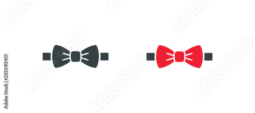 Canvastavla Silhouette of bow tie icons in red and gray