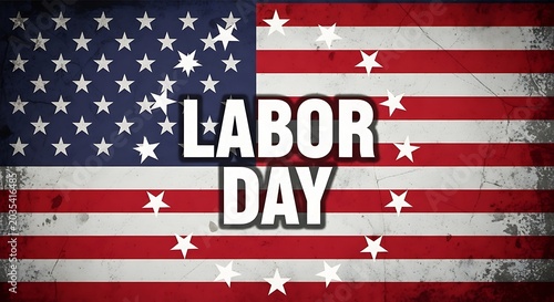 American Flag Labor Day Celebration Background