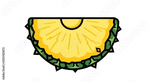 Slice of Pineapple Fruit Healthy Food Illustration.