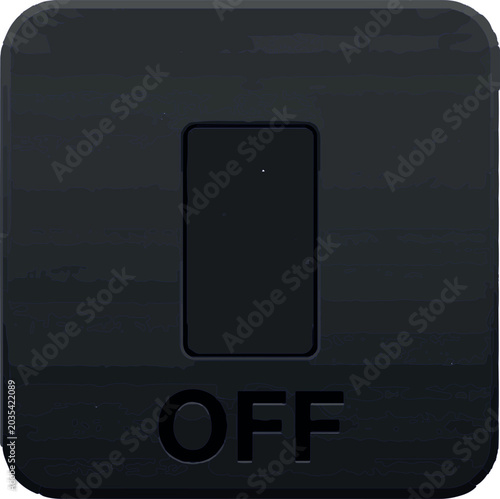 Cuadro en lienzo Black toggle switch in the off position signifies disconnection or cessation of electrical flow