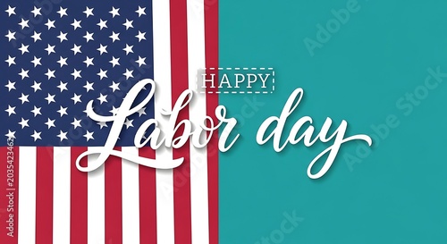 Happy Labor Day greeting card illustration