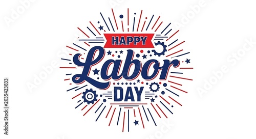 Happy Labor Day greeting card illustration