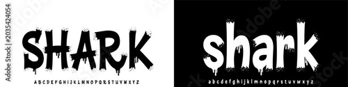 Obraz na plátně Shark Graffiti ,street art culture,
Bold graffiti brush font with dripping paint style, perfect for street posters, urban branding, and edgy designs