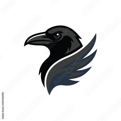 Modern Crow Raven Mascot Logo Vector Template
