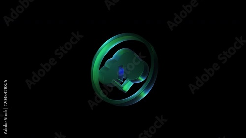 Rotating cloud download icon animation