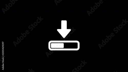 Download progress bar animation with digital glitch effect