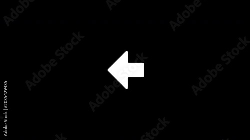 White arrow transforming into digital glitch particles on black background