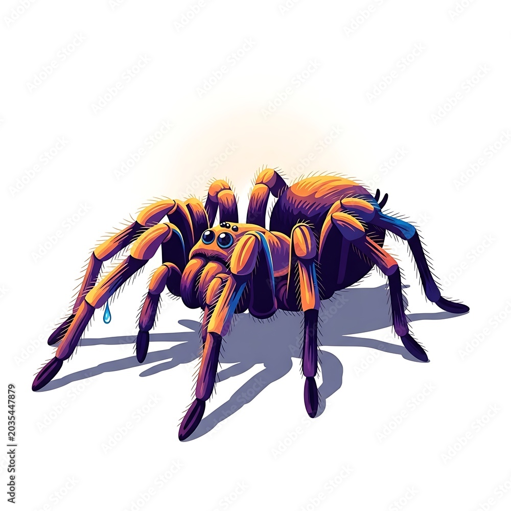 Fototapeta premium Colorful spider illustration on white background