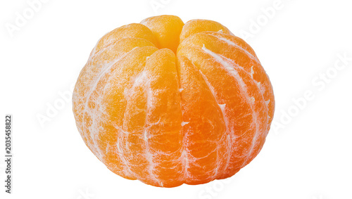 Fotografi Peeled tangerine segments with white pith