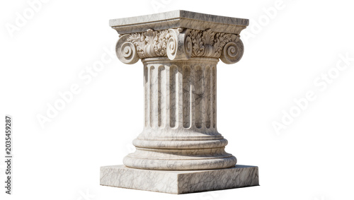 Bild auf Leinwand Ionic marble column capital with volutes and acanthus leaves