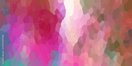 Vibrant abstract mosaic of pink magenta and peach polygonal shapes with bright highlights pattern geometric