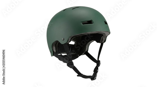 Matte Green Multisport Helmet On White Background