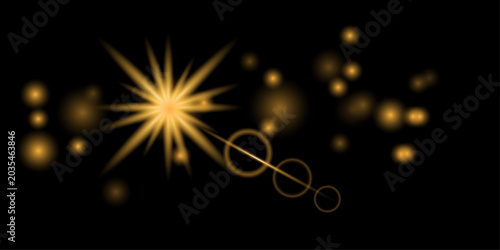 фотографія Golden bokeh and starburst graphic for labor day with starburst abstract backgro