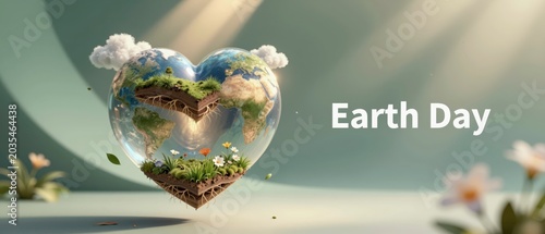 Heart-Shaped Earth Model for Eco Awareness on Earth Day Celebration