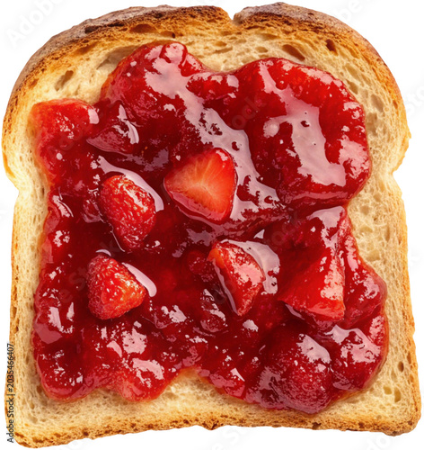 Bread slices and strawberry jam.