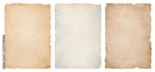 Εκτύπωση καμβά Vintage parchment paper texture set, antique grunge background, distressed retro