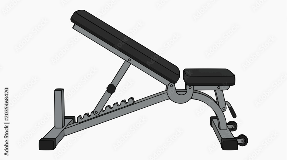 Naklejka premium Adjustable Weight Bench for Training