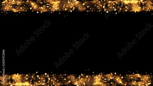 Golden Royal Wide Frame Particles, Border Gold Dots, Looped Alpha Background