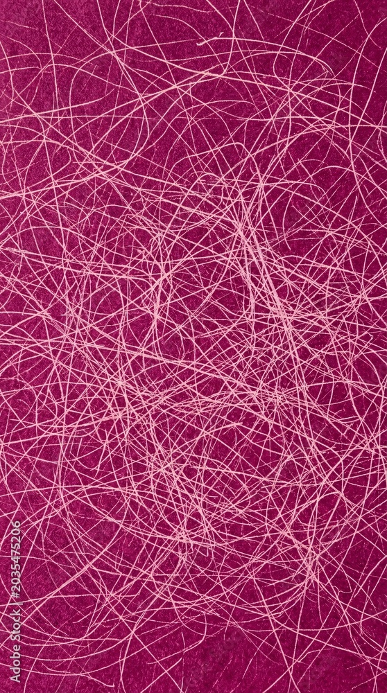 Obraz premium Deep pink textured background with many fine white scribbled lines creating a chaotic abstract pattern.