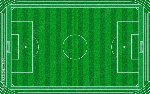 Obraz na płótnie Green Soccer Field and Running Track Graphic.