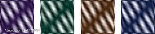 Foto A collection of four distinct abstract geometric patterns each rendered with precise diagonal lines