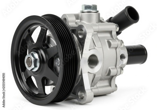 Power steering pump close-up view