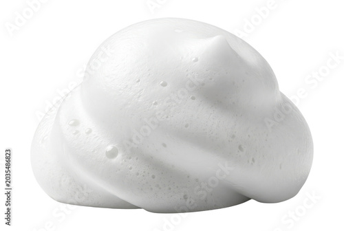 White cosmetic foam shaving cream soap bubble swirl. Isolated on transparent background, png