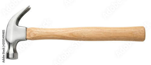 Hammer action in home improvement workshop setting tool photography close-up view isolated on transparent background