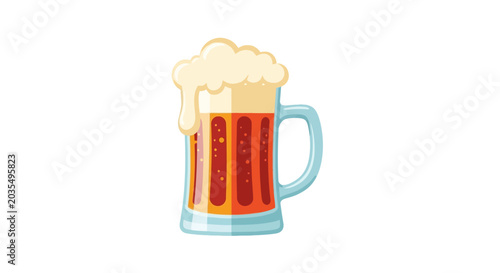 Fotografie A glass of beer with foam.