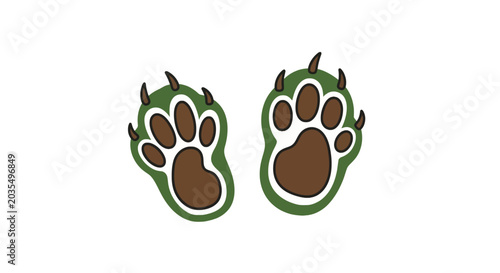 Brown animal paw prints side by side.